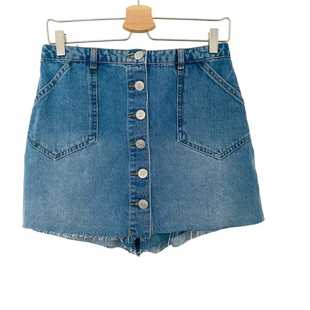 Urban Outfitters x BDG Button Down CowgirlCore‎ Denim Cottagecore Skort